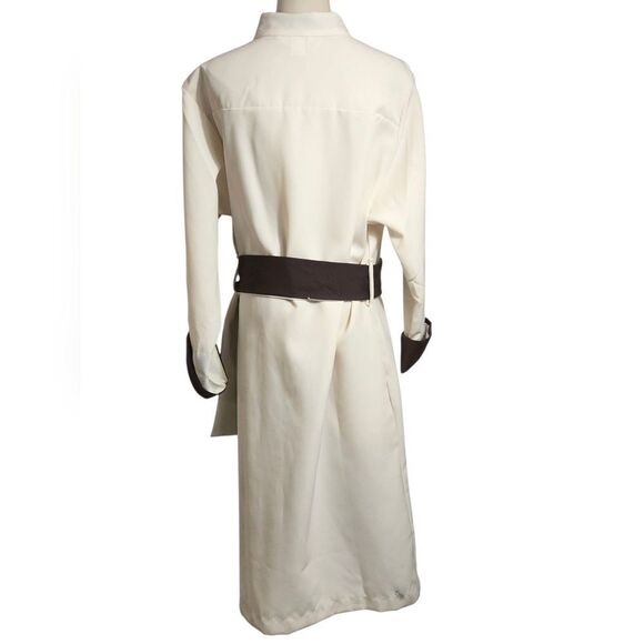 Anthony Richards Vintage Cream and Brown Midi Coat Or Dress Plus Size - Picture 3 of 12